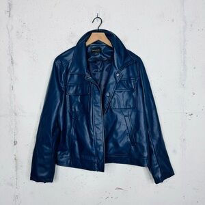 Something navy faux leather jacket size XL